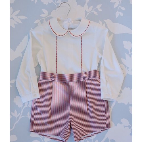Edgehill Collection x The Broke Brooke Baby Boys Henry Stripe Short Set