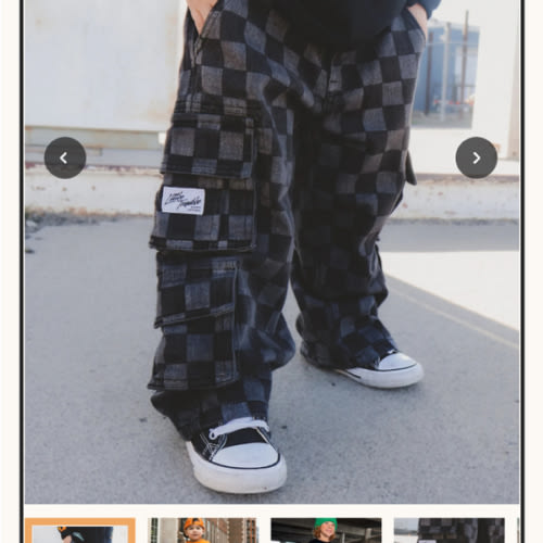 Checkered Baggy Black Jeans