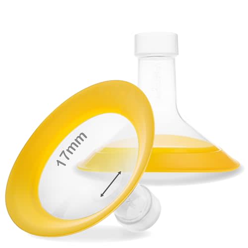 Nenesupply 17mm Oval Flanges Compatible with Medela Breast Pump Parts Replace 17mm Medela Flange Accessories. Work with Pump in Style Parts Symphony Parts Swing Maxi Harmony and Personalfit Flex