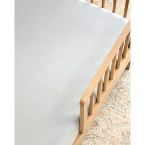 European Linen Fitted Crib Sheet in Mist