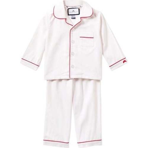 White Pajamas, Red Piping - Petite Plume | Maisonette