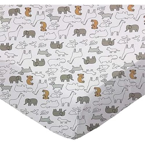 SheetWorld Fitted Playard Sheet for Maxi-COSI Swift – 31 x 39 – 100% Cotton Jersey – Hypoallergenic, Butter Soft – Baby Animals Print – Made in USA