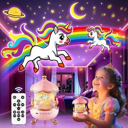 One Fire Proyector de luz nocturna para niños, 15 máquinas de sonido, proyector de luz nocturna para habitación de niños, proyector de luz de estrella de 15 películas para habitación de niños, luces