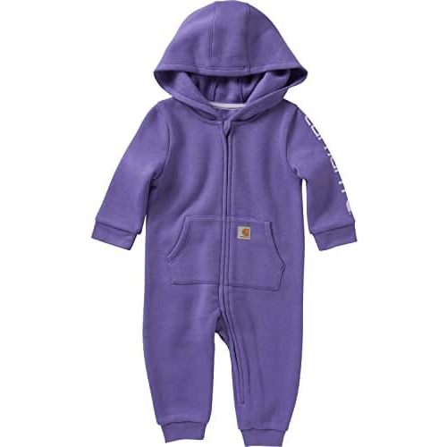 Carhartt baby-girls Long-sleeve Hooded Zip-up Footless Jumpsuit One-piece Hoodie