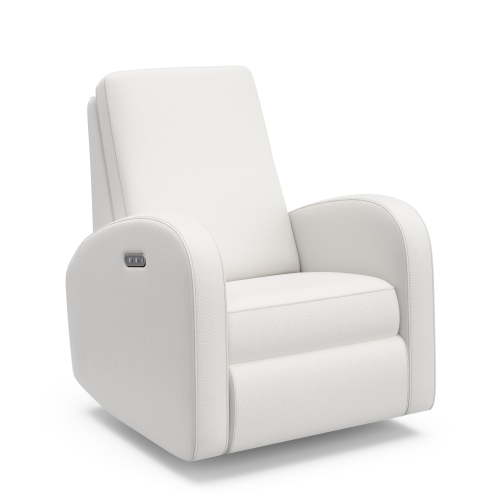 Storkcraft Santa Monica Infant Power Recliner Swivel Glider with USB, Ivory Basketweave
