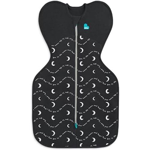 Love to Dream Swaddle UP, Baby Sleep Sack, Self-Soothing, Longer Sleep, Snug Fit Helps Calm Startle Reflex, New Born Essentials for Baby, Suitable for All Seasons, 13-19 lbs, Charcoal Moon Back