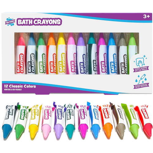 Tub Works Bath Crayons Bath Toy, 12 Pack, Washable Bathtub Crayons