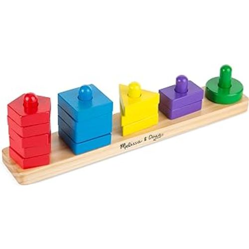 Amazon.com: Melissa & Doug Stack and Sort Board - Wooden Educational Toy With 15 Solid Wood Pieces : Melissa & Doug: Toys & Games