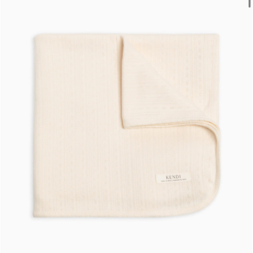 Brushed Back Pointelle Swaddle Blanket