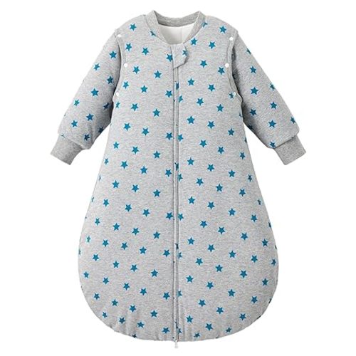 Duomiaomiao 3.5 TOG Baby Sleep Sack 100% Cotton Winter Long Sleeve Baby Wearable Blanket, Super Warm Quilted Comfy Toddler Sleeping Bag