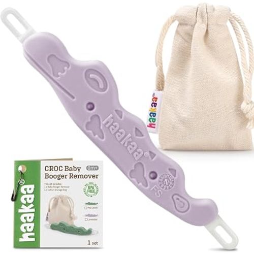 haakaa Baby Nose Cleaner & Ear Wax Removal Tool,The Unique Crocodile-Shaped Design,Baby Essentials - Lavender