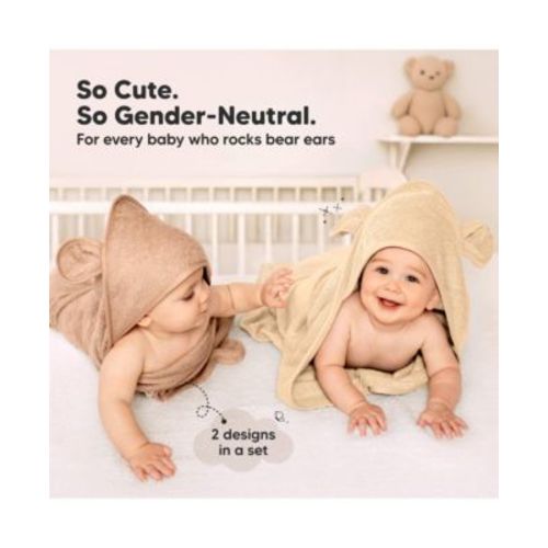 2pk Snuggle Baby Towels with Hood for Newborn Girls, Boys, Toddlers, Soft & Absorbent Hooded Baby Bath Towels