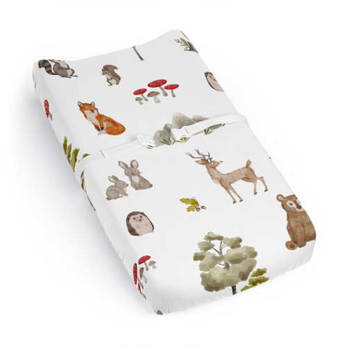 Sweet Jojo Designs Watercolor Woodland Forest Animals Changing Pad Cover Sheet | Wayfair