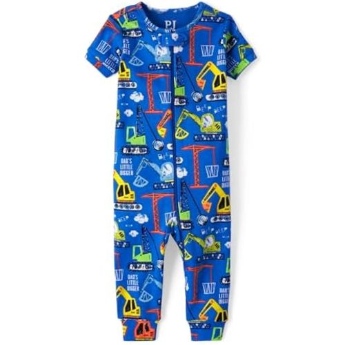 The Children's Place baby-boys And Toddler Short Sleeve Zip-front One Piece Footless Pajama Snug Fit 100% Cotton