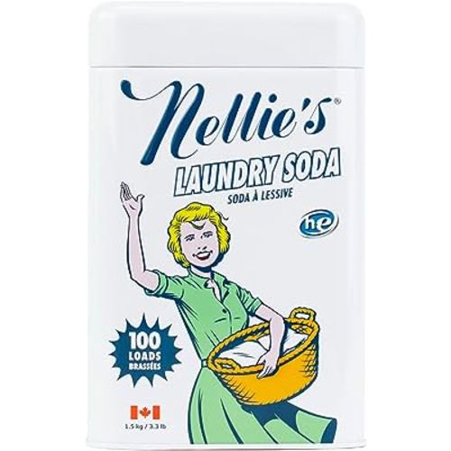 Nellie's Laundry Soda - Concentrated Laundry Detergent Powder - 100 Load - Gentle on Skin and Environment - Fragrance-Free - (Made in Canada)