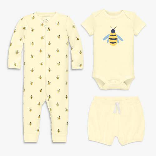 Baby organic bumblebee playsuit bundle | Primary.com
