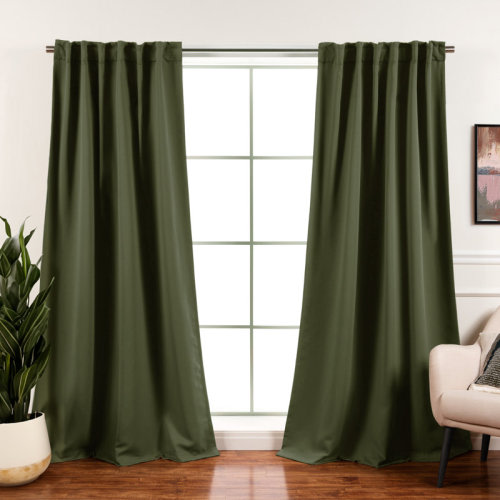 Ebern Designs Bantam Solid Blackout Thermal Rod Pocket Curtain Panels & Reviews | Wayfair