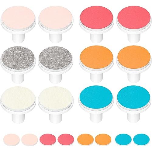 COSLUS Original C52 Baby Electric Nail File Replacement Pads, 12 Grinding Heads + 8 Buffer Pads, Gentle, Safe for Sleep Time Grinding, Baby Nail Trimmer Accessory Set for Newborn, Infant & Toddler
