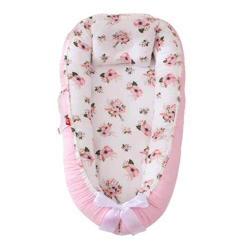 Gaoxianglin Soft Cotton 𝗕𝗮𝗯𝘆 𝗻𝗲𝘀𝘁 Lounger for 𝗻𝗲𝘄𝗯𝗼𝗿𝗻 - Portable Co-Sleeper Floor Seat, 𝗶𝗻𝗳𝐚𝗻𝘁 Snuggle Pillow for 0-24 𝗠onths(Color: 49), Size