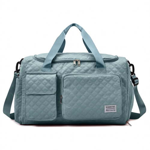 DAKIMOE Travel Duffle Bag for Women Men, Weekender Bags Carry on Gym Bag with Wet Pocket/Adjustable Strap/Shoe Compartment, Foldable Waterproof Overnight Tote Bag for Plane Sports Dance, Green