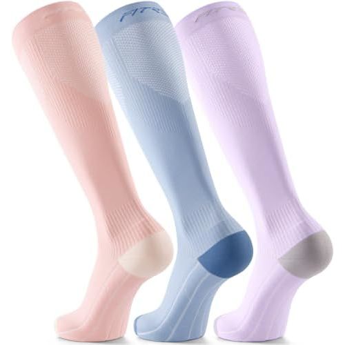 FITRELL 3 Pairs Compression Socks for Women and Men 20-30mmHg-Circulation Support Socks