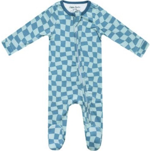 Miles Check Zip-Up Footie, 3-6M