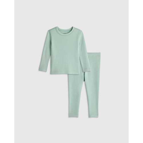 100% Merino Wool All-Season Base Layer Long Sleeve and Legging Set - Baby in Sea Dream