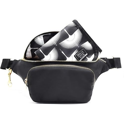 Ditty Co. - Lanikai -Small Diaper Bag - Fanny Pack - Portable Changing Pad - Crossbody Bags For Women - Baby Wipe Holder - Baby Travel Essentials (True Black)