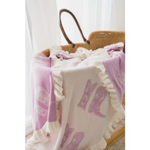 Knit Blanket | Lilac Cowgirl Boots – Little and Fern