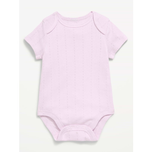 Unisex Short-Sleeve Ribbed Bodysuit for Baby