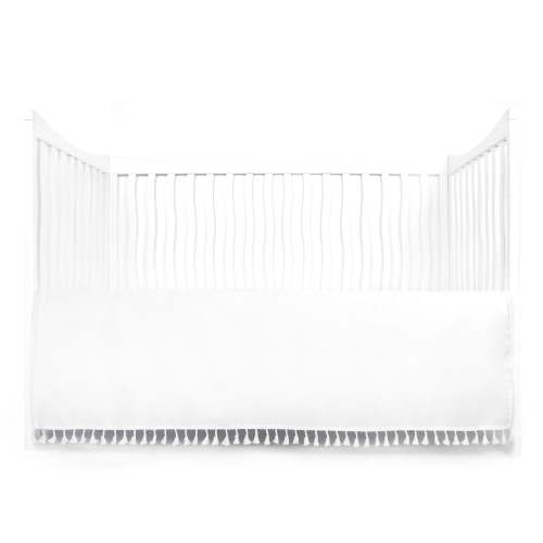 Tadpoles Microfiber Dust Ruffle with Tassel Bed Skirt Toddler Bed White Crib