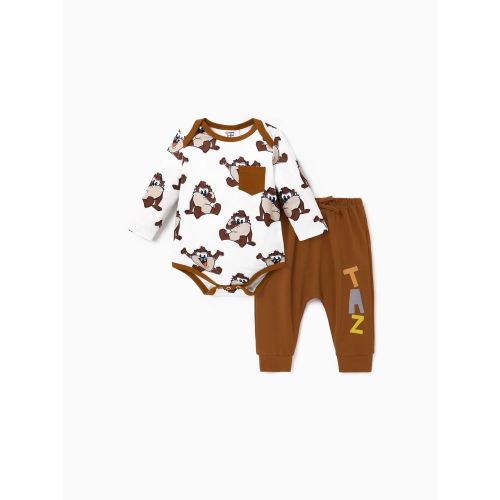 Looney Tunes Baby Boy/Girl Character Print Long-sleeve Bodysuit and Pant Sets