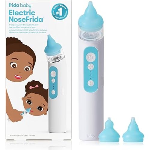 Frida Baby Electric NoseFrida Nasal Aspirator for Baby, Nose Sucker for Baby & Toddler, Upgraded Nasal Aspirator for Congestion Relief with 3 Suction Levels, 2 Silicone Tips, USB