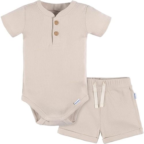 Gerber Unisex Baby Bodysuit and Short Set