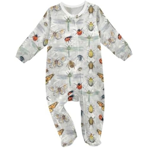 Dussdil Baby One-Piece Footies Newborn Rompers Pajamas Cotton Footed Pjs for Sleep Play Boys Girls 3 6 9 12 18 24m