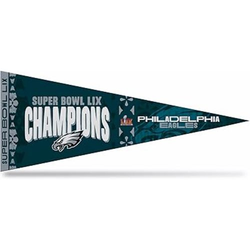 Rico Industries NFL Football Philadelphia Eagles 2025 Super Bowl Champs 12" x 30" Felt Wall Décor Pennant - Great for Home/Bed Room/Man Cave Décor
