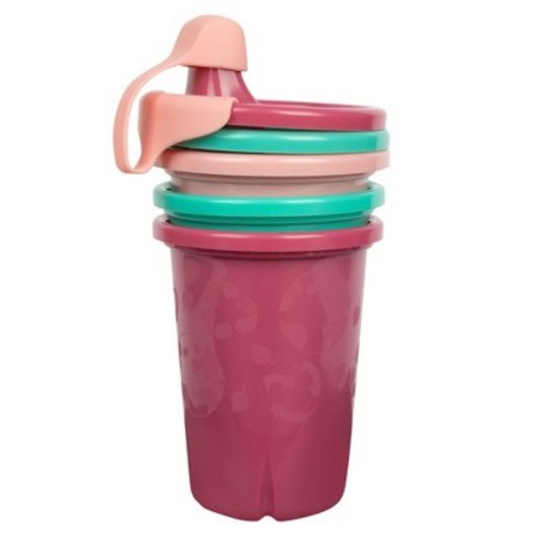The First Years GreenGrown Reusable Spill-Proof Sippy Toddler Cups - Pink - 3pk/10oz