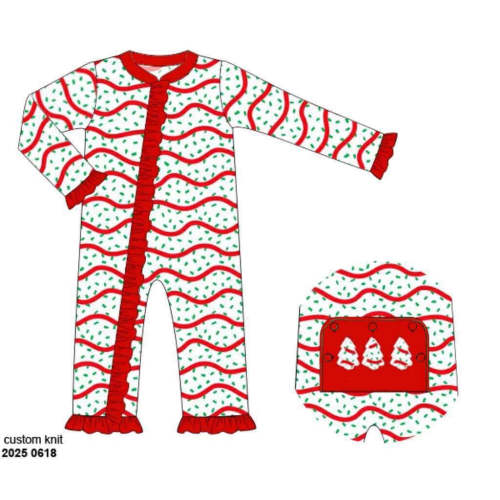 RTS: Christmas Tree Snacks- Girls Knit 1pc Lounge