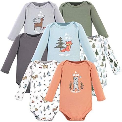 Hudson Baby Unisex Baby Cotton Long-sleeve Bodysuits 7-pack