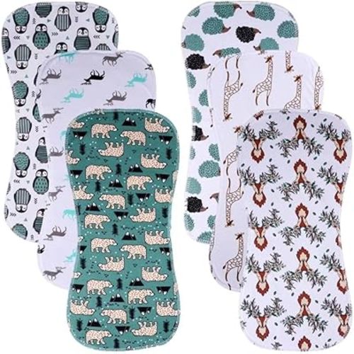 6 Pack Cotton Baby Burp Cloths Extra Absorbent Soft for Baby Boys and Girls
