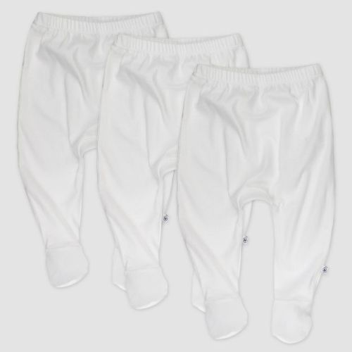 Honest Baby 3pk Footed Harem Pants - White
