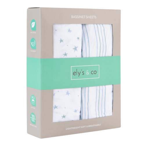 Blue Stars Bassinet Sheet Set – Ely's & Co.
