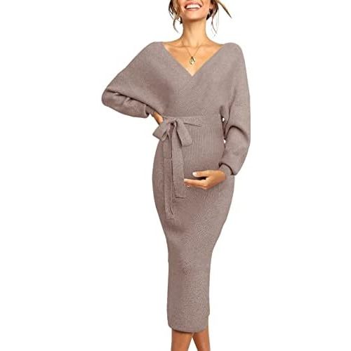 Chang Yun Maternity Nursing Dress Sweater Dress for Women Wedding Guest Dress Baby Shower Maternity Photoshoot Outfits