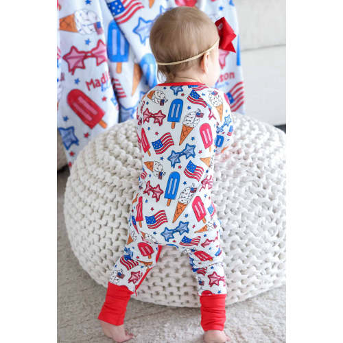 Convertible Zip Romper | Red, White & Cool