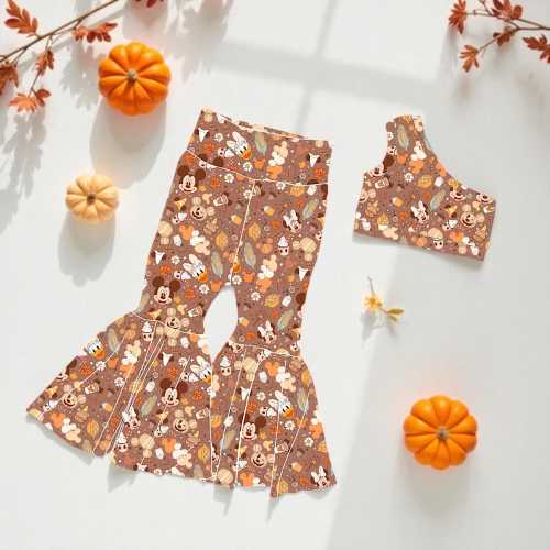 Disney fall outfit, Disney girls outfit, Mickey Mouse bell bottoms, toddler Disney outfit, Disneyland outfit, disney thanksgiving outfit