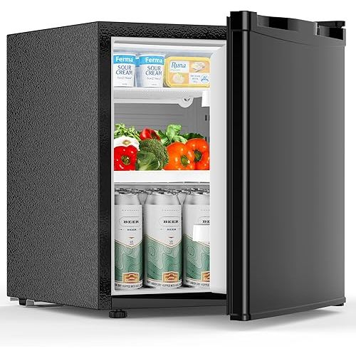 COWSAR 1.6 Cu.Ft Compact Fridge with Freezer, Refrigerator with 7 Temperature Settings, Energy-efficient Low Noise Small Refrigerator Suitable For Dorm, Office, Bar, RV, Bedroom, Commercial
