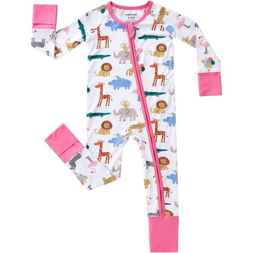 pureborn Baby Infant Boys Girls Zipper Sleeper Snug Fit Viscose from Bamboo Pajamas 0-24 Months