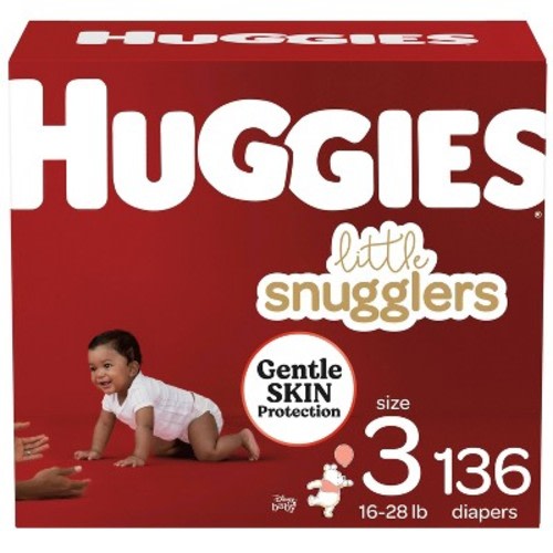 Huggies Little Snugglers Diapers Huge Pack - Size 3 (136ct)