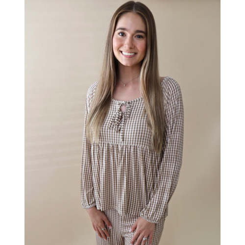 Women’s Bamboo PJ Lounge Set (Gingham) – Luli & Sage – Bamboo Pajamas for Moms & Littles
