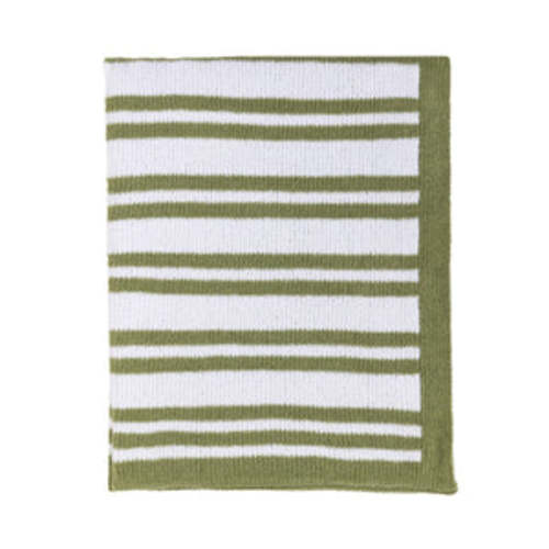 Knitted Chenille Blanket - Sage Stripes – Living Textiles Co